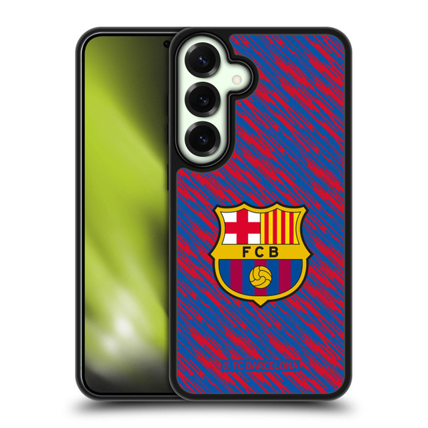 FC Barcelona Crest Patterns Glitch Gel Armour Case For Samsung Galaxy S25