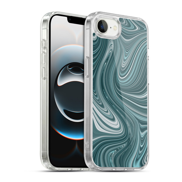Suzan Lind Marble Swirls Teal Soft Gel Case for Apple iPhone 16e / Apple iPhone 17e & MagSafe