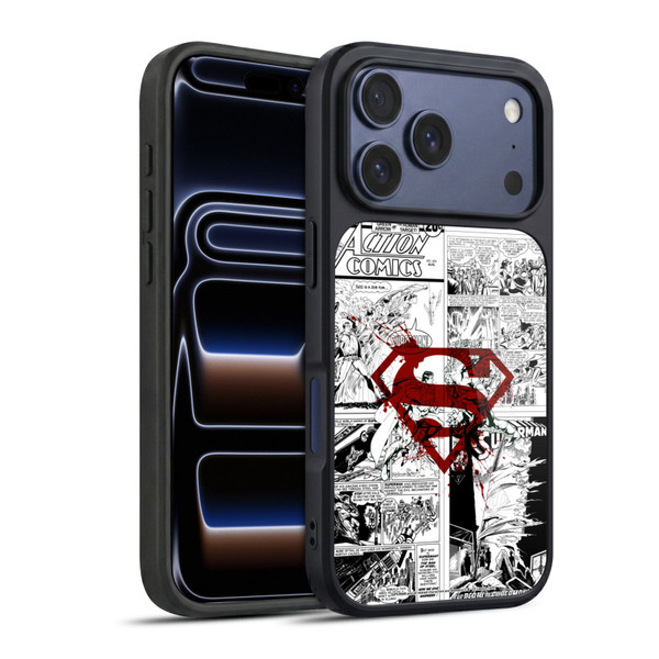 Superman DC Comics Comicbook Art Red Logo Splatter Gel Armour Case For Apple iPhone 17 Pro