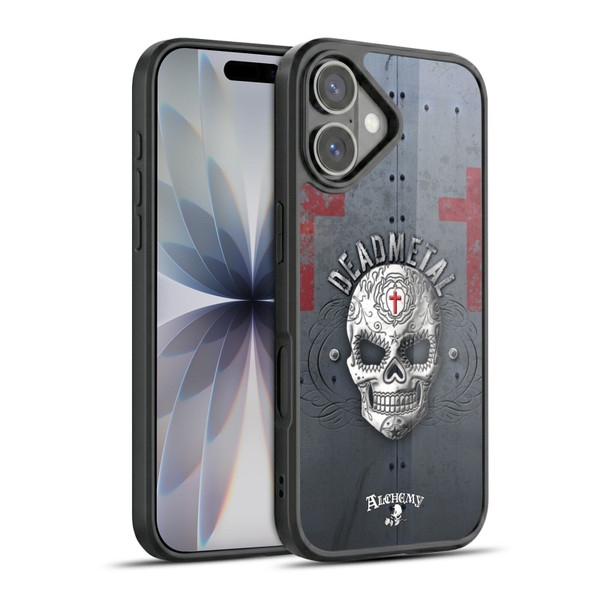 Alchemy Gothic Skull Dead Metal Gel Armour Case For Apple iPhone 17
