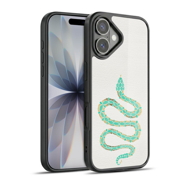 Cat Coquillette Animals Snake Mint Gel Armour Case For Apple iPhone 17