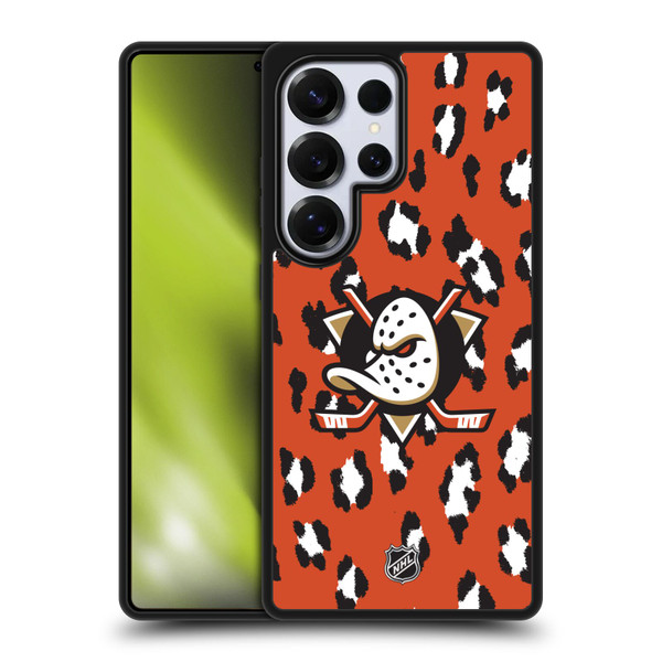 NHL Anaheim Ducks Leopard Pattern Gel Armour Case For Samsung Galaxy S25 Ultra