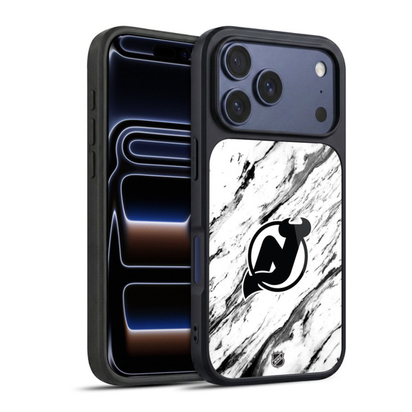 NHL New Jersey Devils Marble Gel Armour Case For Apple iPhone 17 Pro