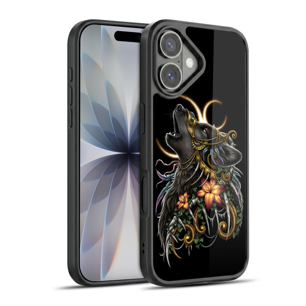 Sarah Richter Animals Gothic Black Howling Wolf Gel Armour Case For Apple iPhone 17