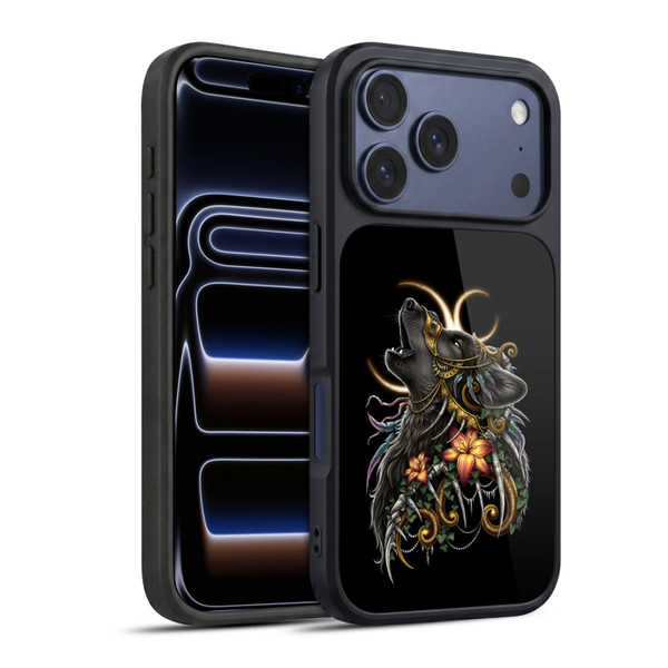 Sarah Richter Animals Gothic Black Howling Wolf Gel Armour Case For Apple iPhone 17 Pro
