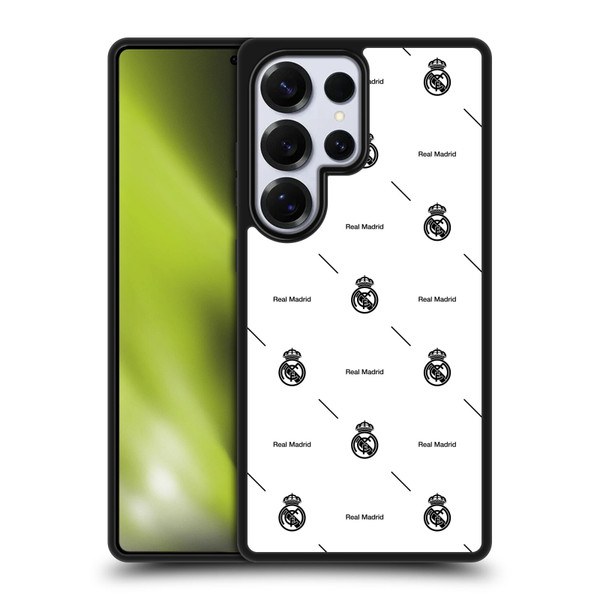 Real Madrid CF Legend Black Logo Pattern Gel Armour Case For Samsung Galaxy S25 Ultra