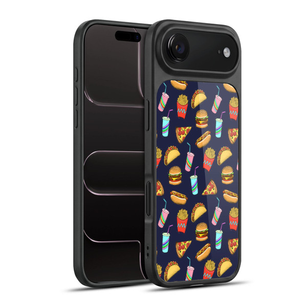 Micklyn Le Feuvre Patterns 2 Fast Food On Navy Gel Armour Case For Apple iPhone 17 Air