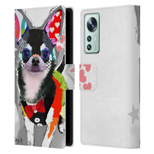 Michel Keck Dogs 3 Chihuahua Leather Book Wallet Case Cover For Xiaomi 12
