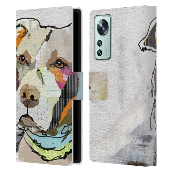 Michel Keck Dogs 3 Pit Bull Leather Book Wallet Case Cover For Xiaomi 12