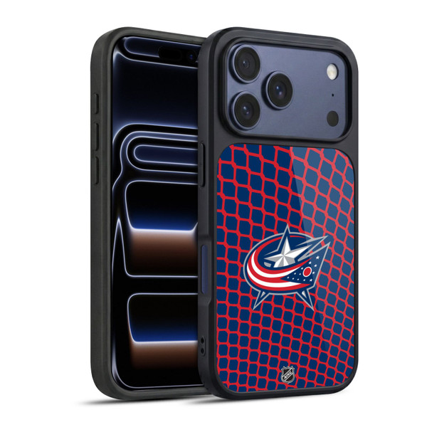 NHL Columbus Blue Jackets Net Pattern Gel Armour Case For Apple iPhone 17 Pro
