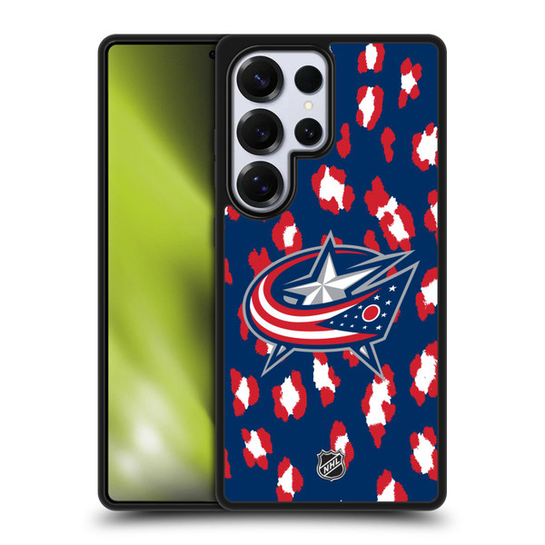 NHL Columbus Blue Jackets Leopard Pattern Gel Armour Case For Samsung Galaxy S25 Ultra