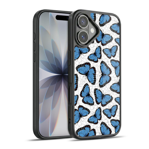 Katerina Kirilova Floral Patterns Blue Butterflies Gel Armour Case For Apple iPhone 17