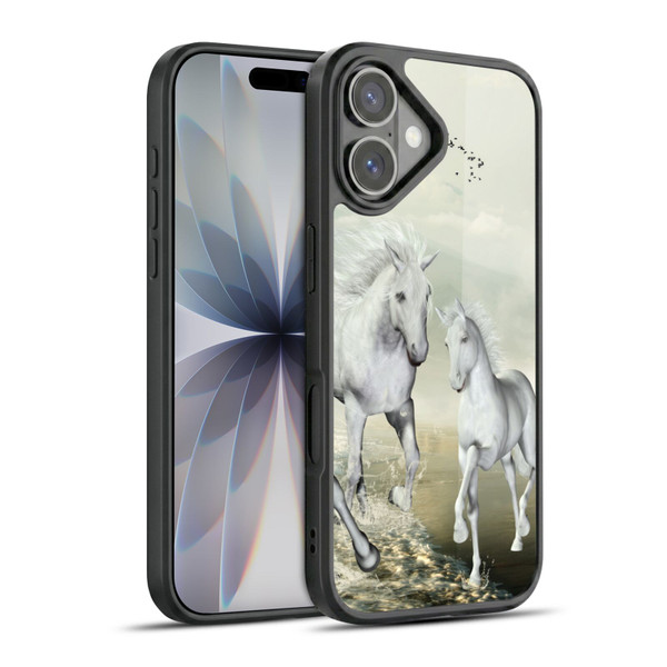 Simone Gatterwe Horses White On The Beach Gel Armour Case For Apple iPhone 17