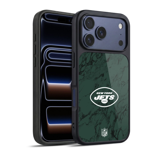 NFL New York Jets Graphics Coloured Marble Gel Armour Case For Apple iPhone 17 Pro