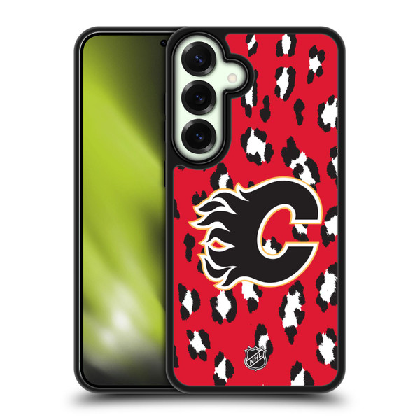 NHL Calgary Flames Leopard Pattern Gel Armour Case For Samsung Galaxy S25