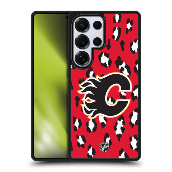 NHL Calgary Flames Leopard Pattern Gel Armour Case For Samsung Galaxy S25 Ultra