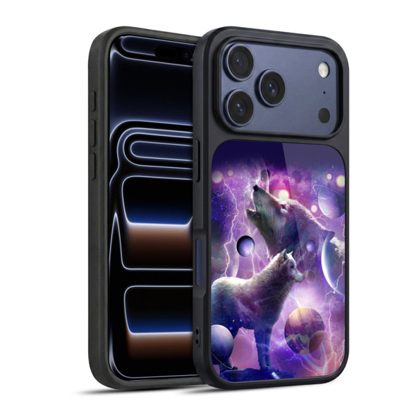 Random Galaxy Animals Cosmic Wolf Space Gel Armour Case For Apple iPhone 17 Pro