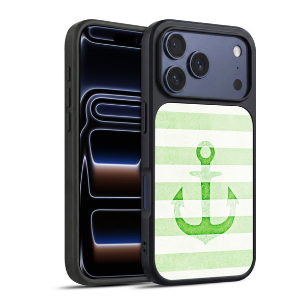 Monika Strigel Vintage Anchors Green Gel Armour Case For Apple iPhone 17 Pro