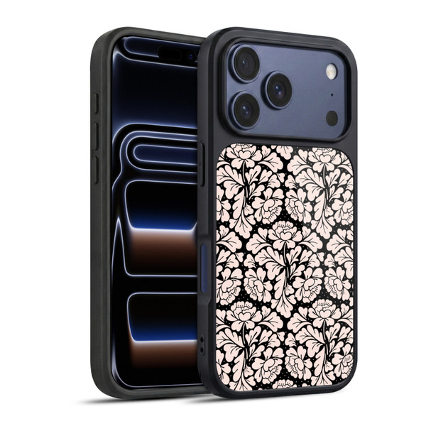 Anis Illustration Flower Pattern 2 Black 1 Gel Armour Case For Apple iPhone 17 Pro
