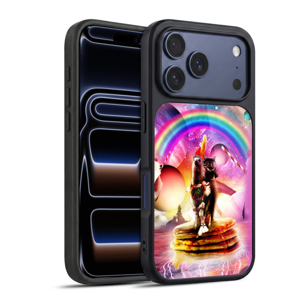 Random Galaxy Space Llama Cat & Electric Pancakes Gel Armour Case For Apple iPhone 17 Pro