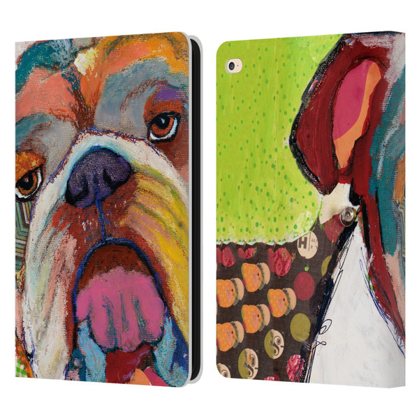 Michel Keck Dogs Bulldog Leather Book Wallet Case Cover For Apple iPad Air 2 (2014)