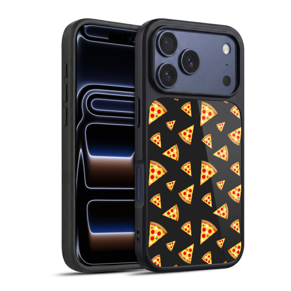 PLdesign Food Patterns Cool Fun Pizza Slices Black Gel Armour Case For Apple iPhone 17 Pro