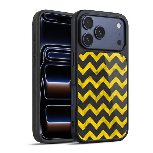 PLdesign Geometric Patterns Yellow Gray Vintage Gel Armour Case For Apple iPhone 17 Pro