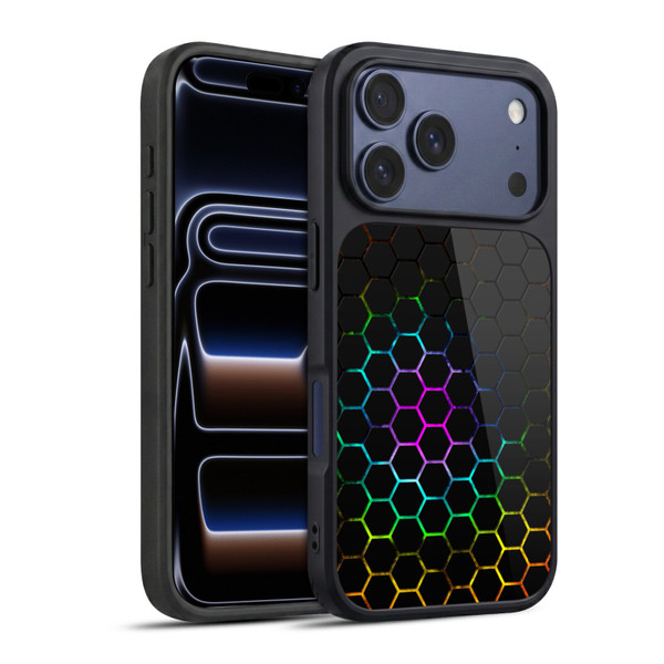 PLdesign Geometric Patterns Honeycomb Spectrum Gel Armour Case For Apple iPhone 17 Pro