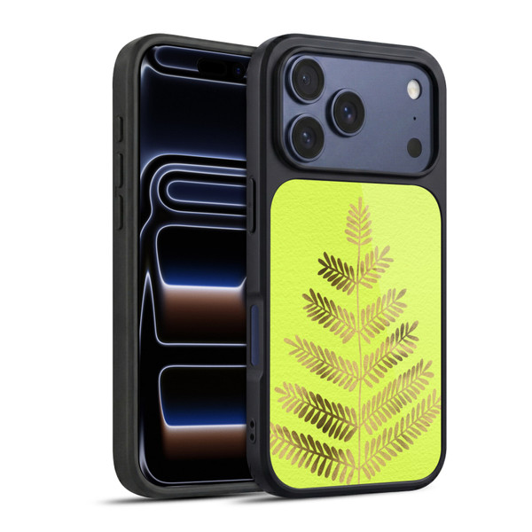 Cat Coquillette Nature Leaflets Yellow Gel Armour Case For Apple iPhone 17 Pro