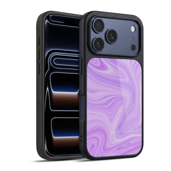 Suzan Lind Marble Swirls Purple White Gel Armour Case For Apple iPhone 17 Pro