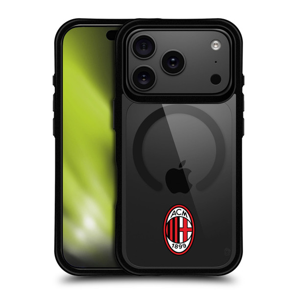 AC Milan Logo Icon Crest Minimalist BLACK SHOCKPROOF BUMPER CASE COMPATIBLE WITH Apple iPhone 17 Pro & MAGSAFE