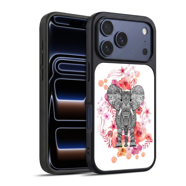 Monika Strigel Animals And Flowers Elephant Aztec Gel Armour Case For Apple iPhone 17 Pro