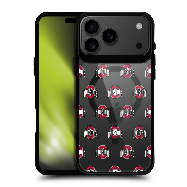 Ohio State University Logo Icon Pattern BLACK SHOCKPROOF BUMPER CASE COMPATIBLE WITH Apple iPhone 17 Pro Max & MAGSAFE