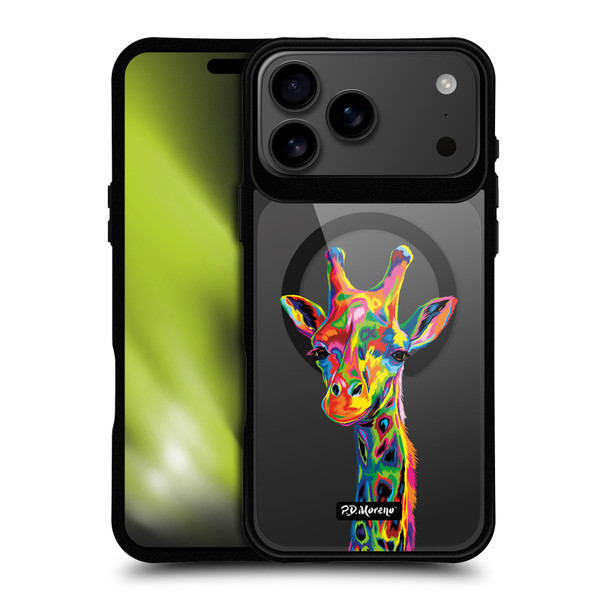P.D. Moreno Gothic Art Giraffe BLACK SHOCKPROOF BUMPER CASE COMPATIBLE WITH Apple iPhone 17 Pro Max & MAGSAFE