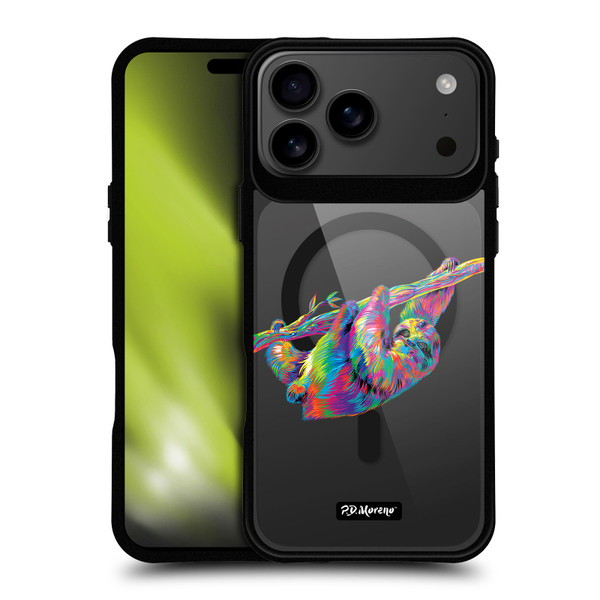P.D. Moreno Gothic Art Sloth BLACK SHOCKPROOF BUMPER CASE COMPATIBLE WITH Apple iPhone 17 Pro Max & MAGSAFE