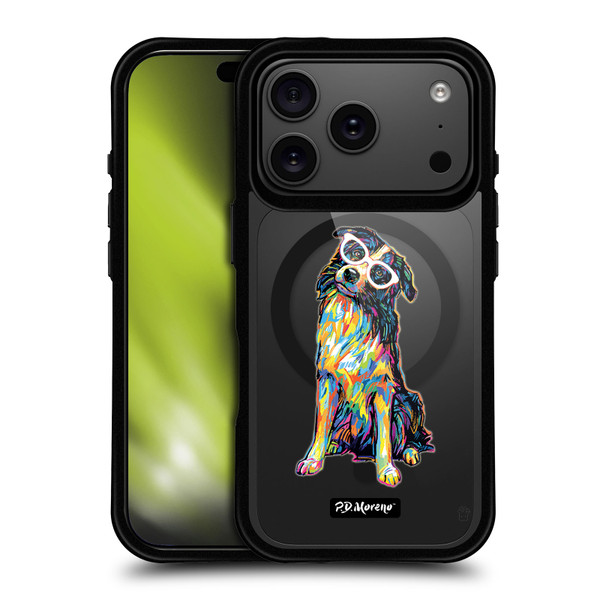 P.D. Moreno Gothic Art Border Collie BLACK SHOCKPROOF BUMPER CASE COMPATIBLE WITH Apple iPhone 17 Pro & MAGSAFE