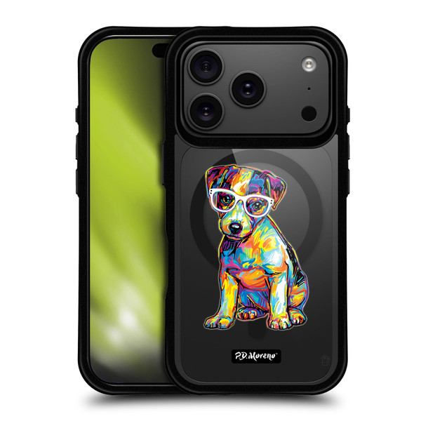 P.D. Moreno Gothic Art Jack Russell BLACK SHOCKPROOF BUMPER CASE COMPATIBLE WITH Apple iPhone 17 Pro & MAGSAFE