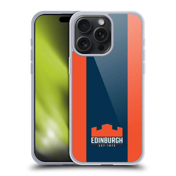Edinburgh Rugby Logo Art Stripes Soft Gel Case for Apple iPhone 15 Pro Max & MagSafe
