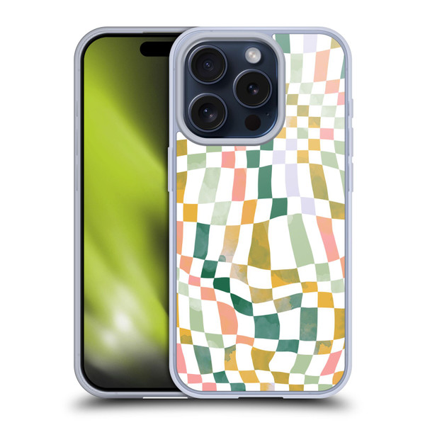 Ninola Checker Pattern Nostalgic Soft Gel Case for Apple iPhone 15 Pro & MagSafe