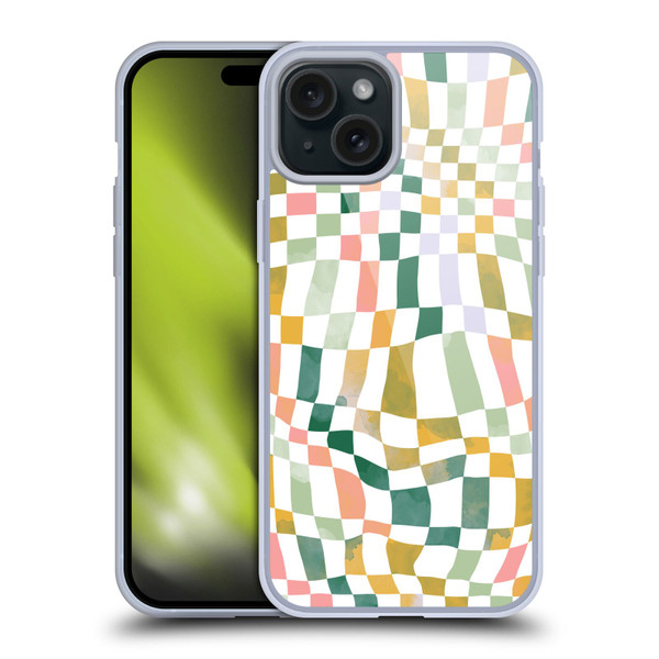 Ninola Checker Pattern Nostalgic Soft Gel Case for Apple iPhone 15 Plus & MagSafe