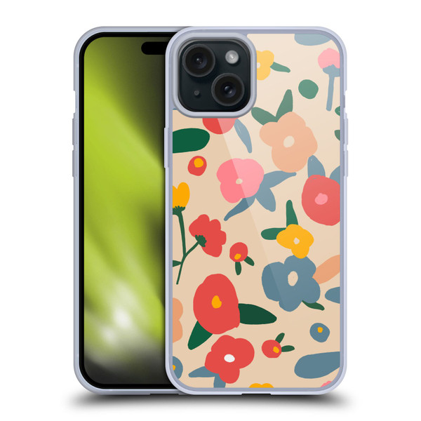 Ninola Nature Bold Scandi Flowers Soft Gel Case for Apple iPhone 15 Plus & MagSafe