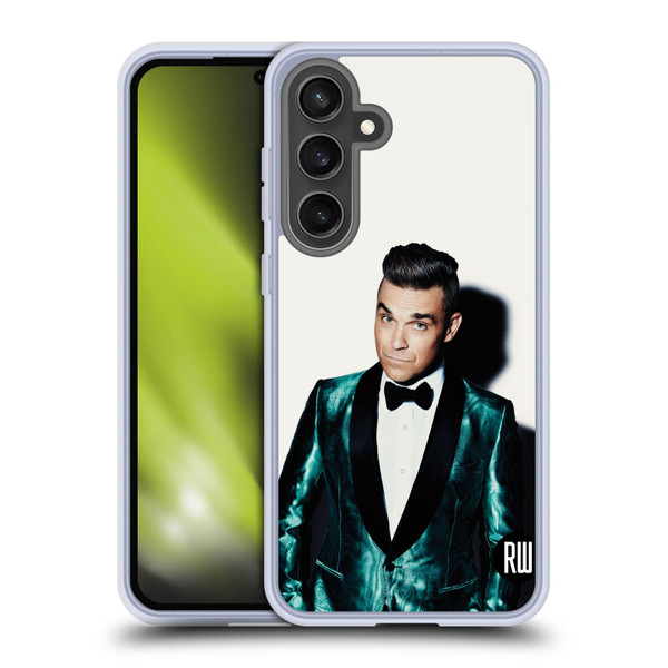 Robbie Williams Calendar White Background Soft Gel Case for Samsung Galaxy S24 FE & MagSafe