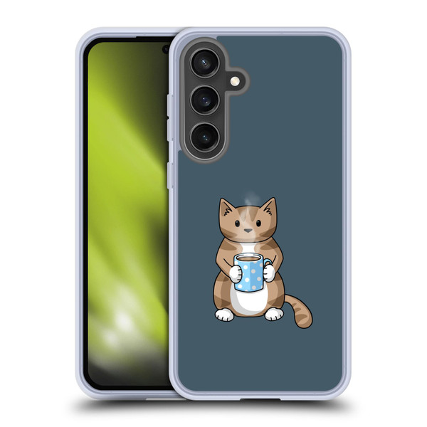 Beth Wilson Doodlecats Coffee Drinking Soft Gel Case for Samsung Galaxy S24 FE & MagSafe