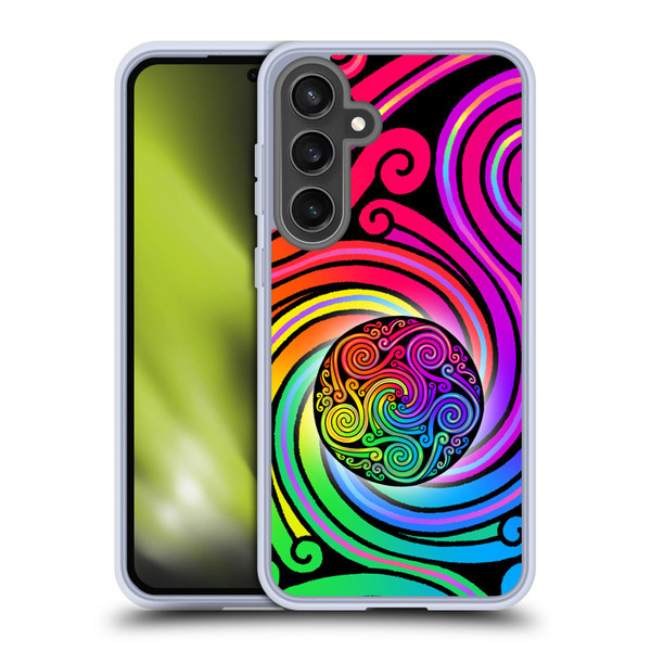 Beth Wilson Rainbow Celtic Knots Spirals Soft Gel Case for Samsung Galaxy S24 FE & MagSafe