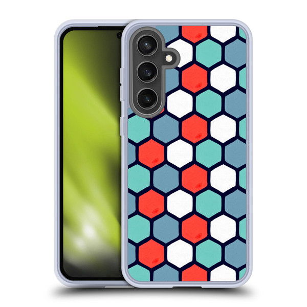 Cat Coquillette Patterns 6 Honeycomb Coral Soft Gel Case for Samsung Galaxy S24 FE & MagSafe