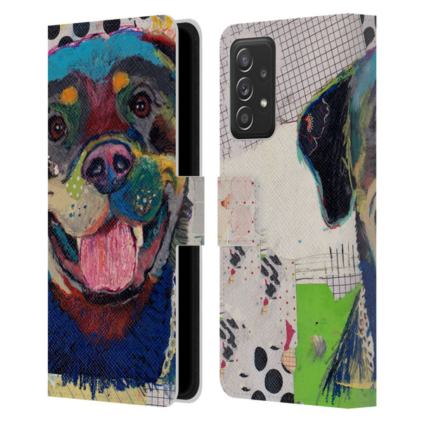 Michel Keck Dogs Rottweiler Leather Book Wallet Case Cover For Samsung Galaxy A53 5G (2022)