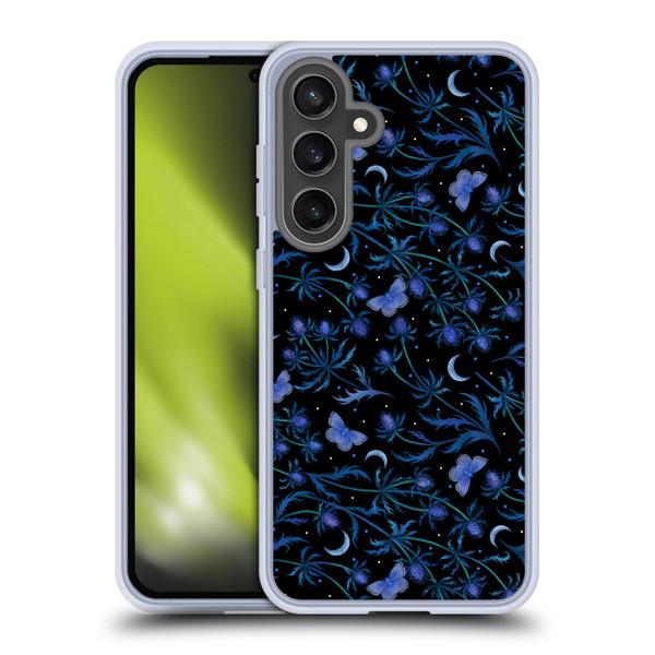 Episodic Drawing Pattern Blue Thistle Soft Gel Case for Samsung Galaxy S24 FE & MagSafe