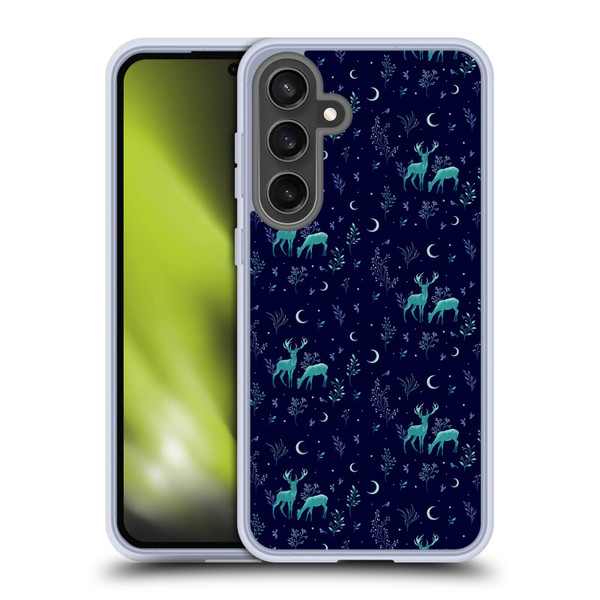 Episodic Drawing Pattern Deers In The Moonlight Soft Gel Case for Samsung Galaxy S24 FE & MagSafe