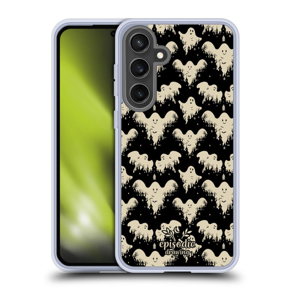 Episodic Drawing Spooky Patterns Halloween Ghost Soft Gel Case for Samsung Galaxy S24 FE & MagSafe