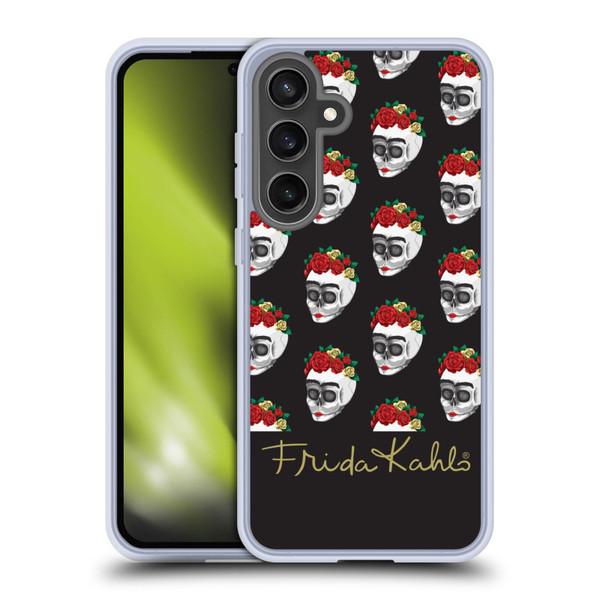 Frida Kahlo Roses Skull Pattern Soft Gel Case for Samsung Galaxy S24 FE & MagSafe